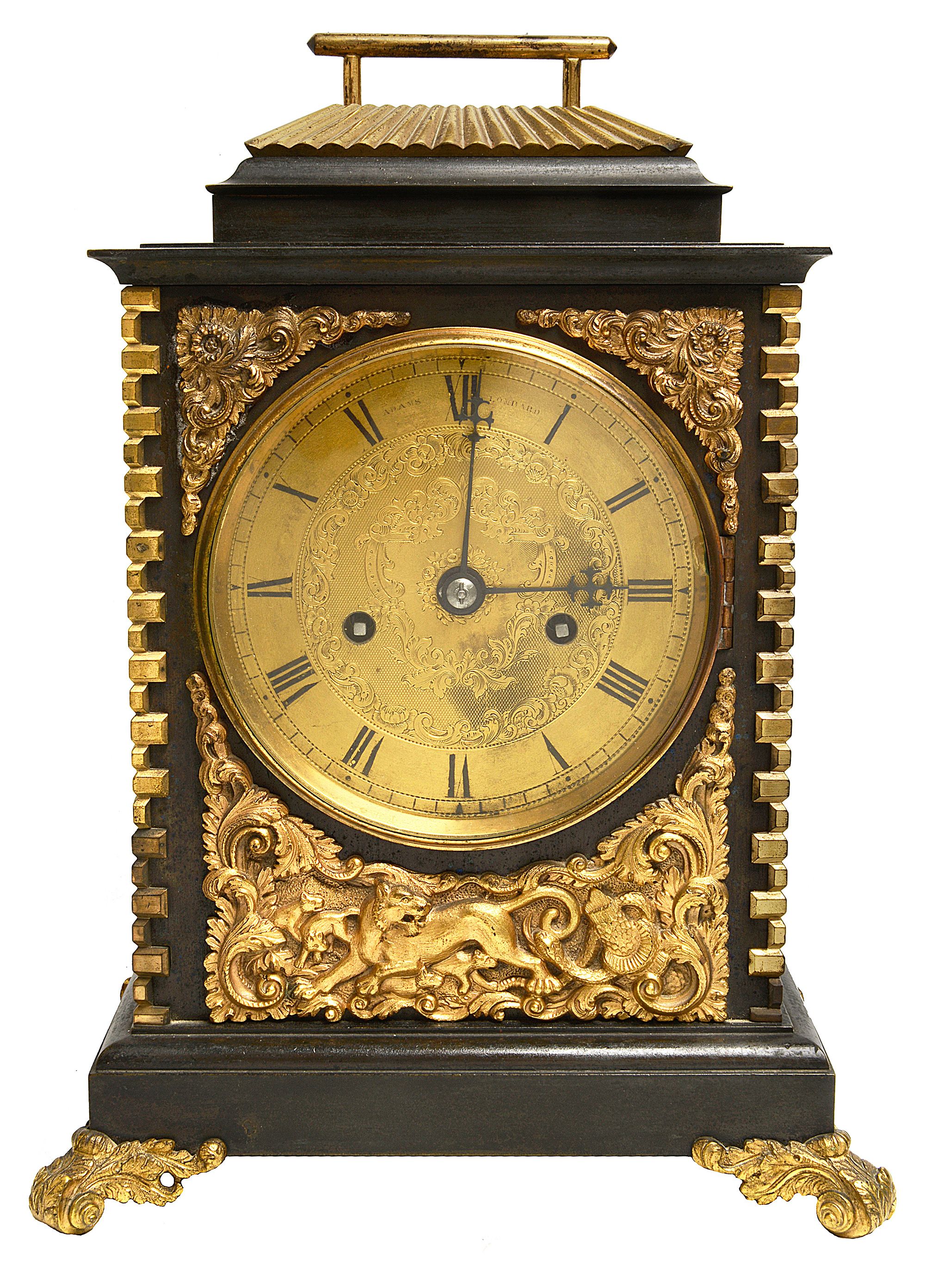 A late Regency patinated bronze bracket clock by Adams of Lombard Street c.1830-5