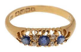 An Edwardian sapphire and diamond-set ring