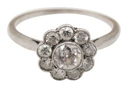 An Edwardian diamond-set cluster ring
