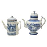 A Chinese Export porcelain tea pot with another Chinese Export example