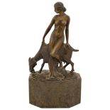 Gotthilf Jaeger (1871-1933) Nude woman shepherd