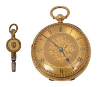 A Victorian 18ct gold open faced pocket watch