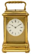 Alate 19th century French giant sized gilt repeater carriage clock by Drocourt