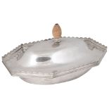 A George V silver entree dish and cover