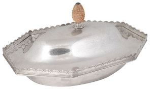 A George V silver entree dish and cover