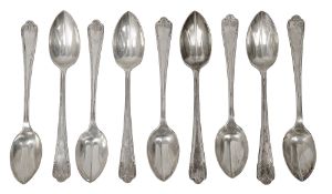 A set of nine modern silver Louis Seize pattern grapefruit spoons