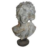 A cast iron bust of a nymph, 19th century