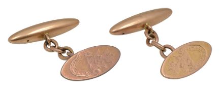 A pair of 15ct gold cufflinks