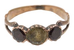 An early 19th closed-back gem-set ring