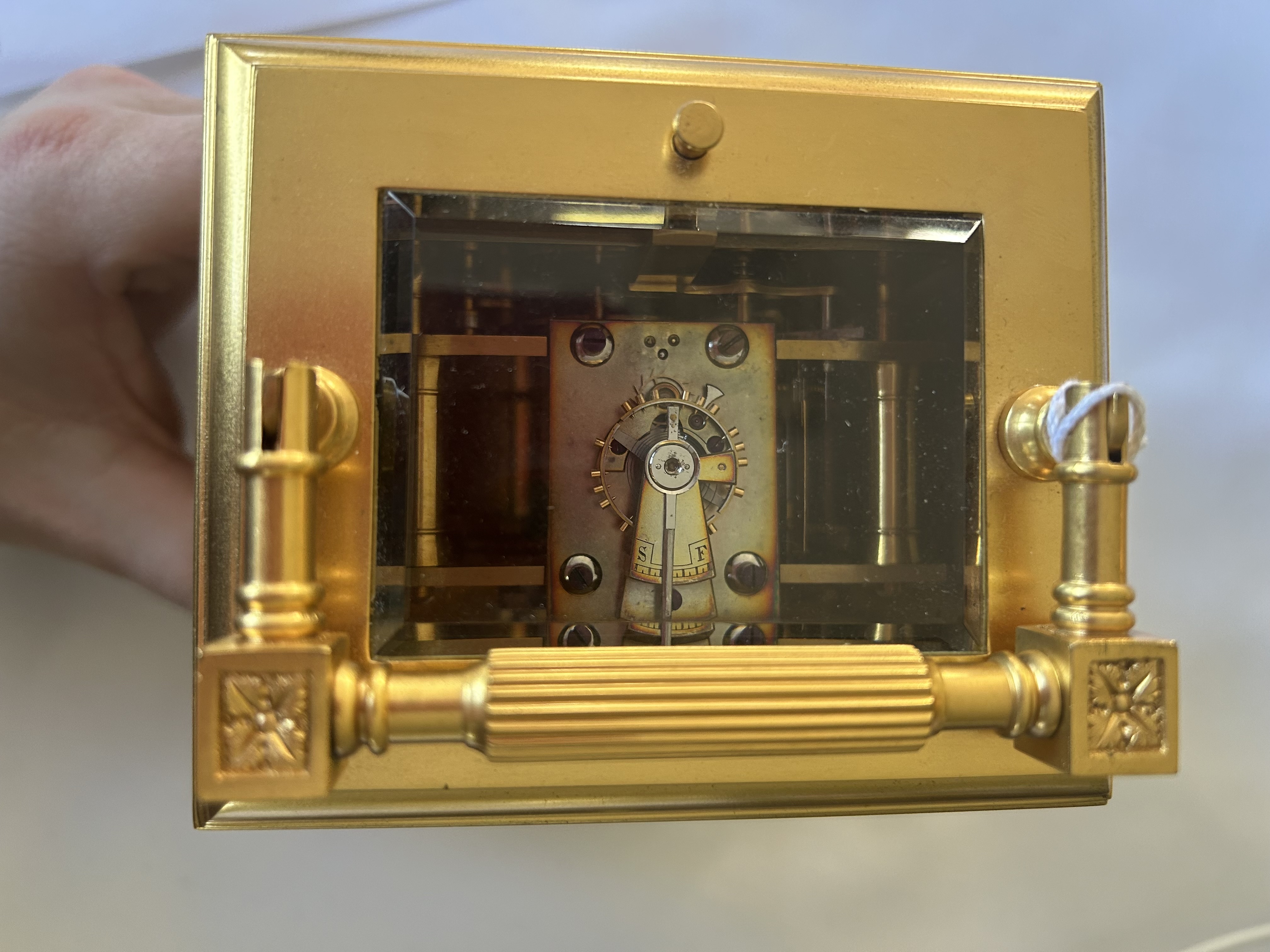 A late 19th century French ormolu repeater carriage clock - Image 2 of 2