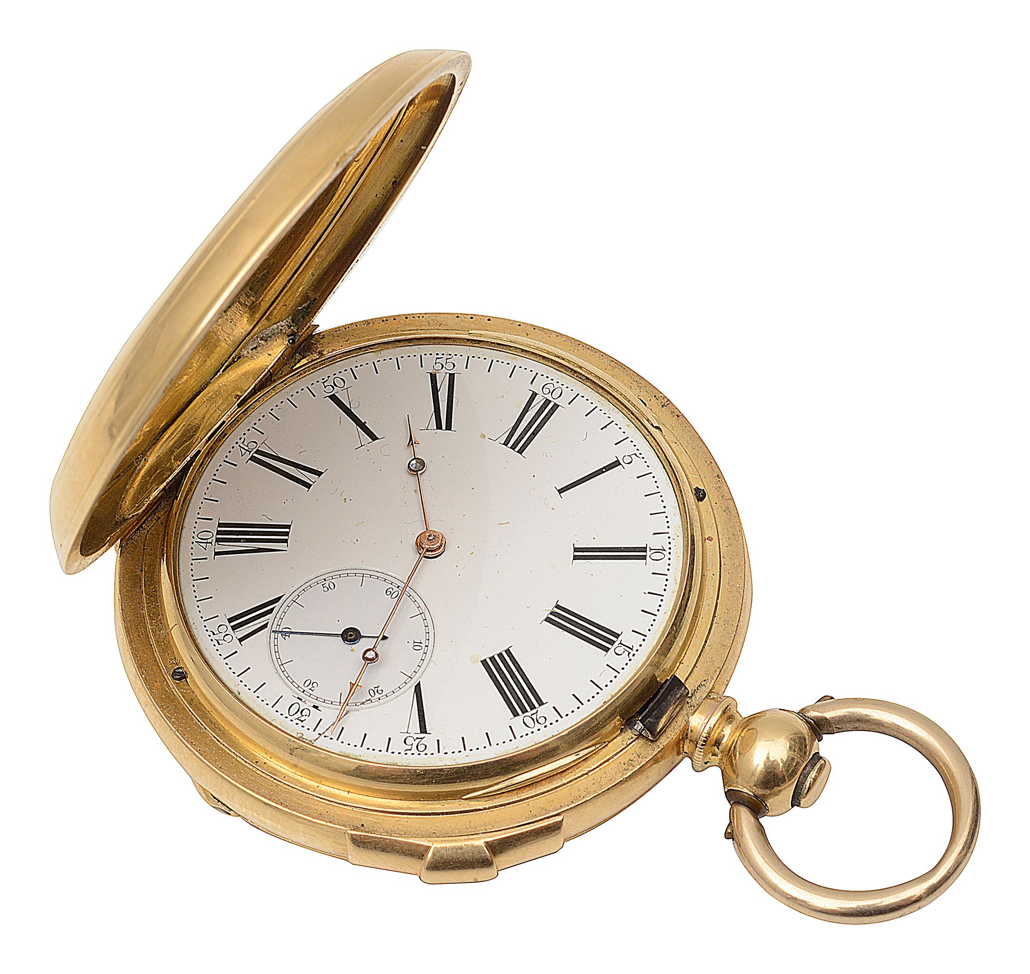 An unusual Victorian 18ct gold ''By Royal Letters Patent" hinge winding pocket watch c.1880