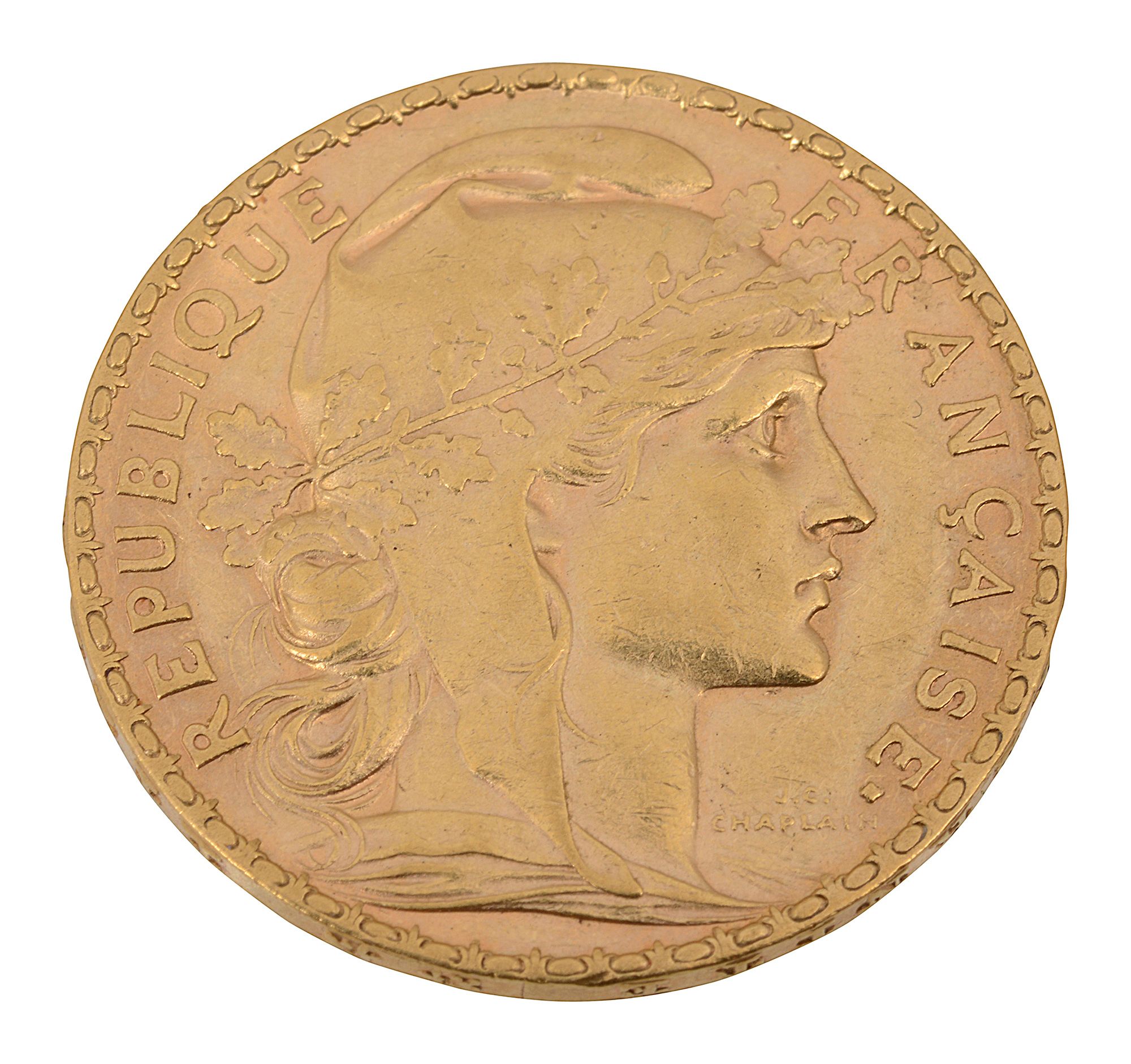 A French 20 franc gold coin
