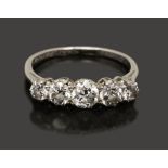 A graduated five stone diamond ring