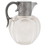 A late Victorian silver mounted presentation cut glass claret jug