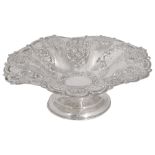 An Edwardian silver pedestal dish