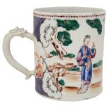 A late 18th century Chinese export porcelain tankard