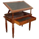 A French mahogany architect's table, circa 1820
