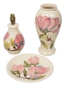 Three Moorcroft 'Magnolia' pattern pieces