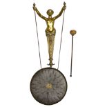 A late Victorian ormolu figural wall hanging gong