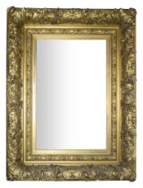 A large Victorian giltwood and gesso mirror