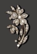 An early 19th century diamond-set floral spray brooch