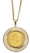 A Franz Joseph I one ducat pendant
