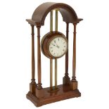 A late Victorian mahogany descending rack gravity mantle timepiece c.1900