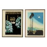 Unno Mitsuhiro (Japanese, 1939-1979) Two woodblock prints
