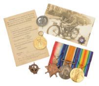 A WWI three medal group awarded to M-31425 L Cpl L. Gurr. A.S.O.