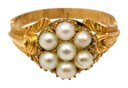 A late Georgian half pearl cluster ring