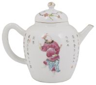 A Chinese famille rose teapot and cover