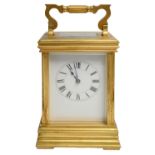 A large late 19th century French ormolu cased carriage clock