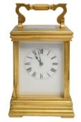 A large late 19th century French ormolu cased carriage clock