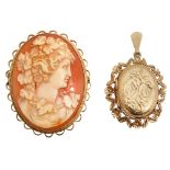 A 9ct floral and foliate engraved locket