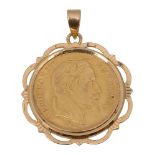 A Napoleon III 20 franc gold coin