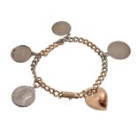 A two colour curb link chain charm bracelet