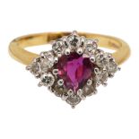 A ruby and diamond-set ring