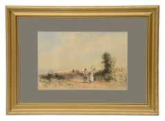 Attributed to David Cox Snr. (British, 1783-1859) The Country Path watercolour