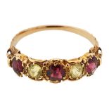 An early 19th century gem-set and yellow gold ring