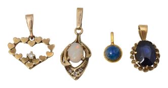 Four assorted pendants