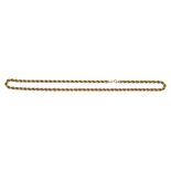 A 9ct gold multi link ropetwist neck chain