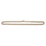 A 9ct gold fancy flattened link chain necklace