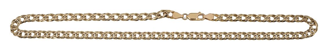 A 9ct gold fancy flattened link chain necklace