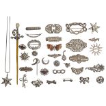 A collection of Victorian later paste set jewellery