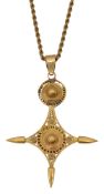A gold African southern cross pendant