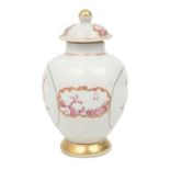 An 18th century London decorated Chinese porcelain tea canister