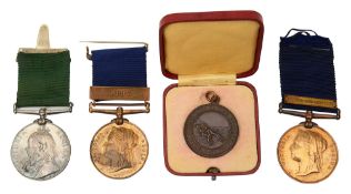 Two 1887 Police medals and a Queen Victoria 'For Long Service in the Volunteer Force' medal