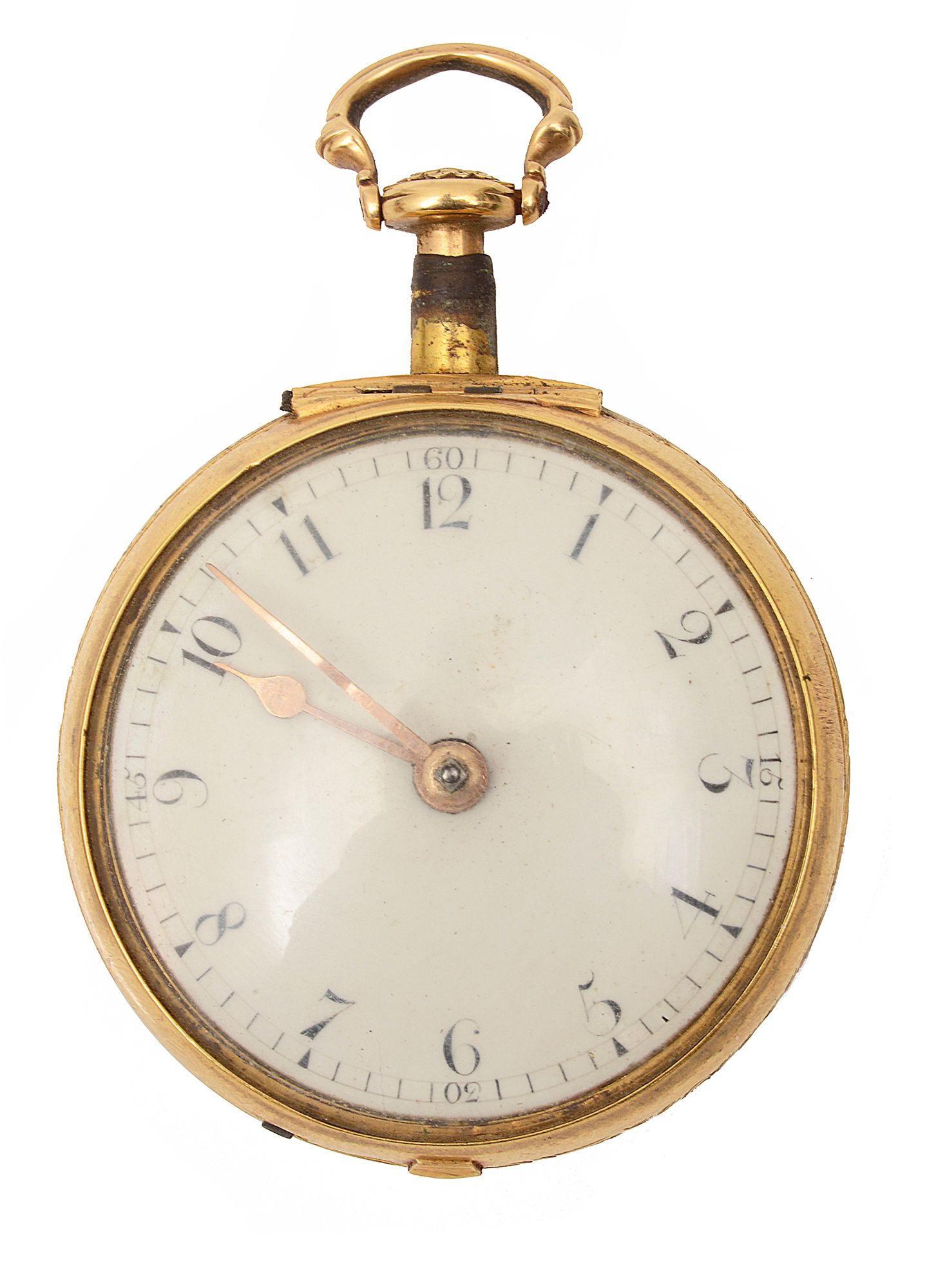 A mid 18th century gold pair case quarter repeating verge fusee pocket watch by William Burton - Image 3 of 7
