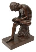 F. Barbedienne. After the Antique a French patinated bronze figure of the Spinario c.1900