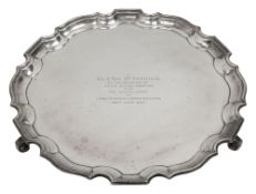 A George VI silver presentation salver